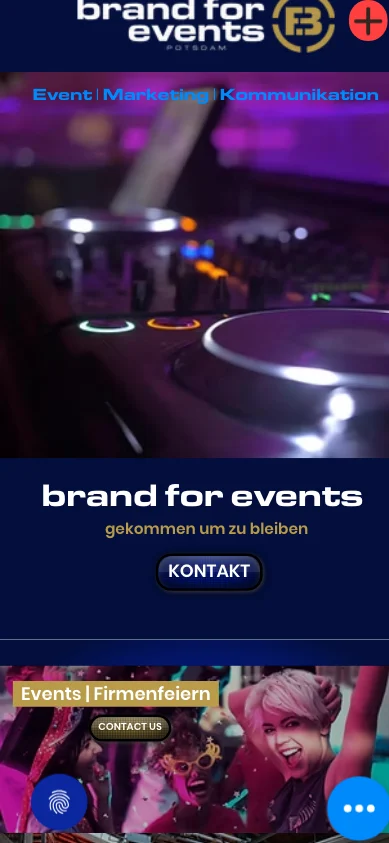 Handy: brand for events · veröffentlichte Website.