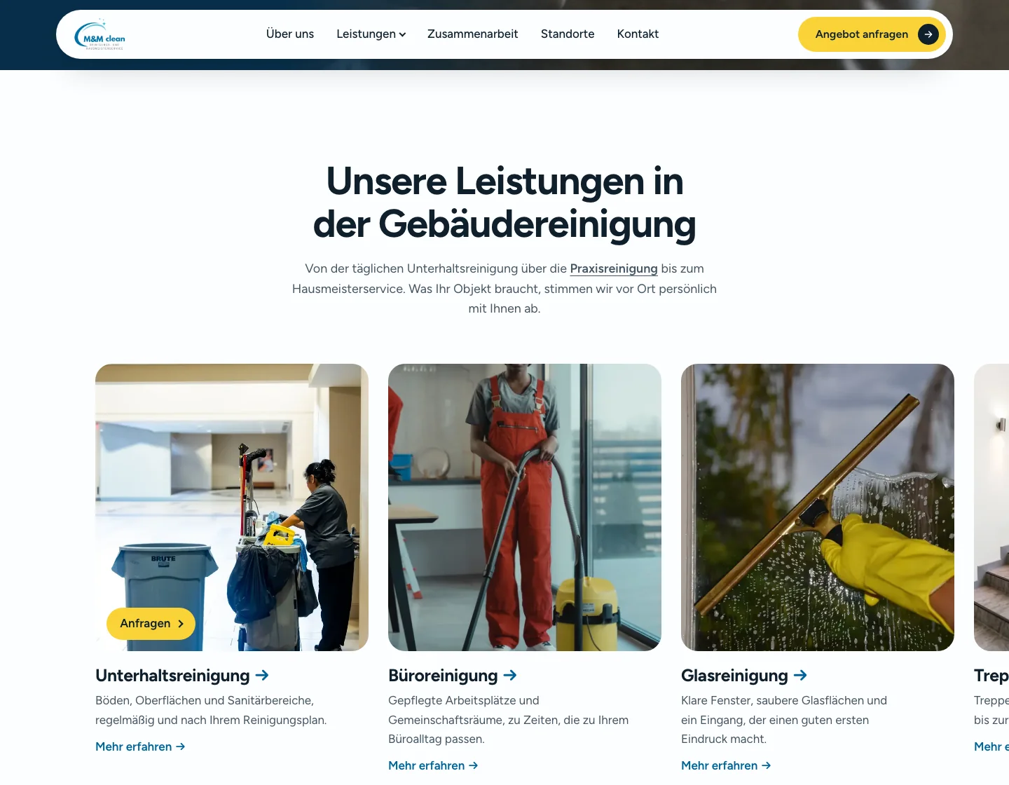 Leistungsnavigation mit eigenen Einstiegen auf mm-clean.de · 20.10.2026.